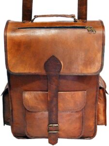 16 Inch Genuine Leather Retro Rucksack