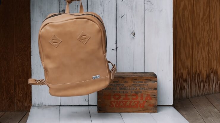 Leather Zip Top Backpack