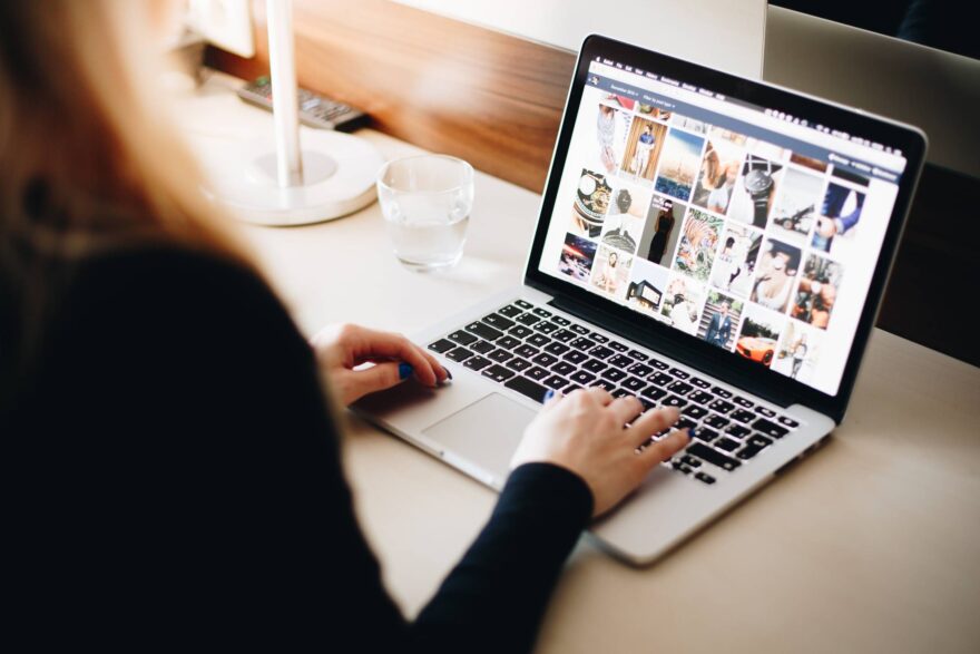 woman browsing on laptop