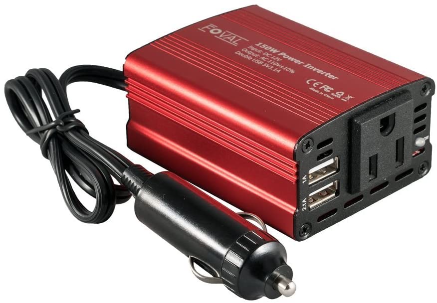 Foval 150W Car Power Inverter 12V DC to 110V AC Converter--(Best Power Inverter For Car)