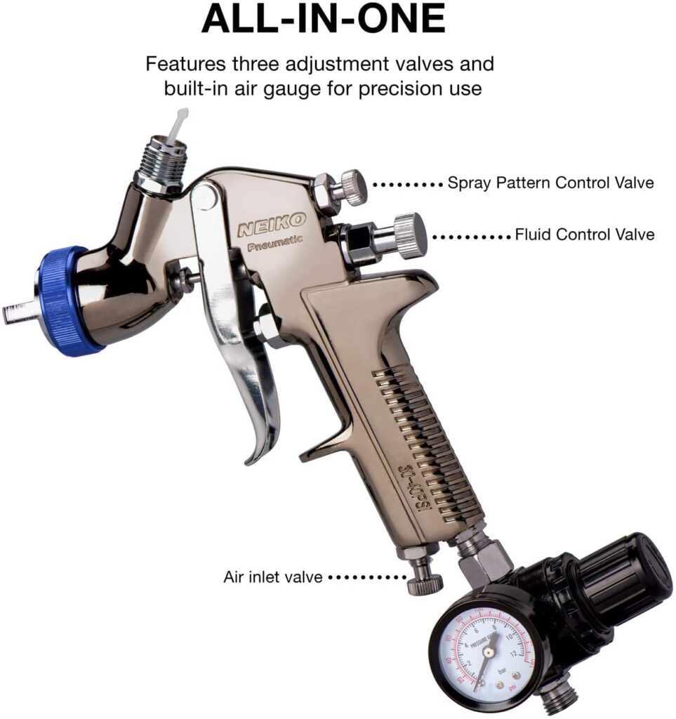 NEIKO 31207A HVLP Mini Gravity Feed Air Spray Paint Gun--(Best Paint Sprayer For Cabinets)